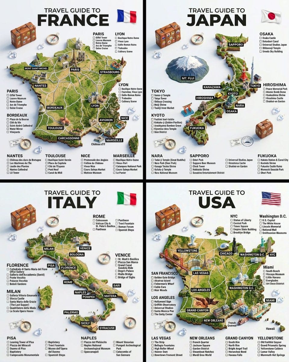 A hyper-realistic 3D travel guide infographic post… — AI prompt